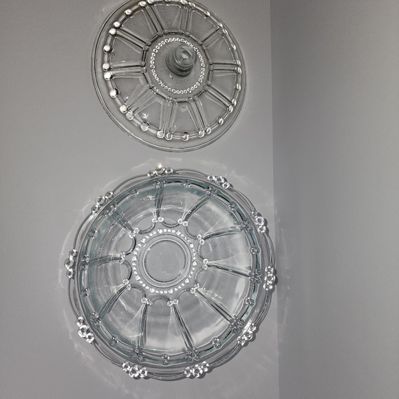 Vintage Decorative Glass Candy Bowl With Lid Grannycore - Picture 5 of 10